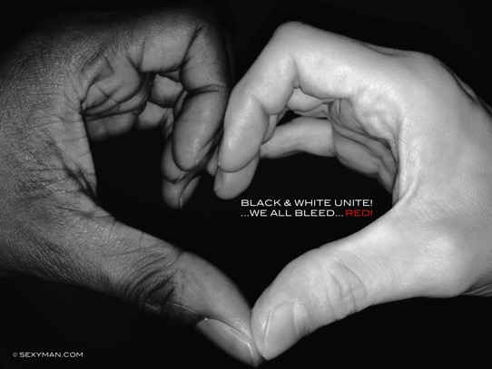 Black White Unite Love Is Love Heart Gay Sexy Man Hands